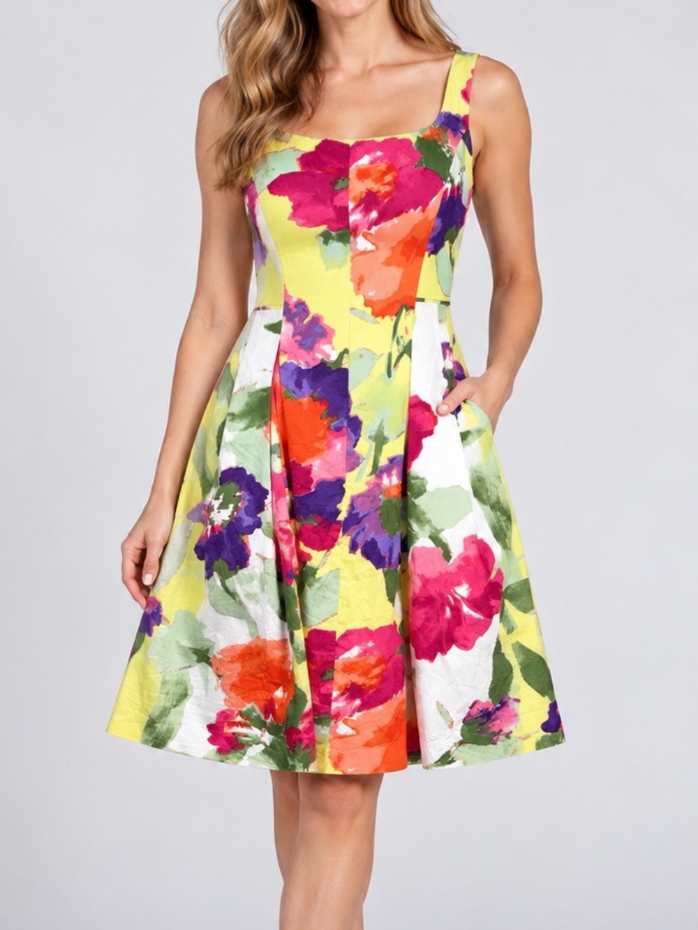 Lauren Ralph Lauren Floral Fit & Flare Dress Women’s 6P Petite Cotton Blend